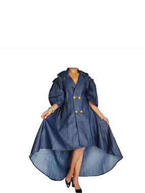 Women’s High Low Denim Coat Dress Free Size & Plus Size 100% Cotton Denim Dress